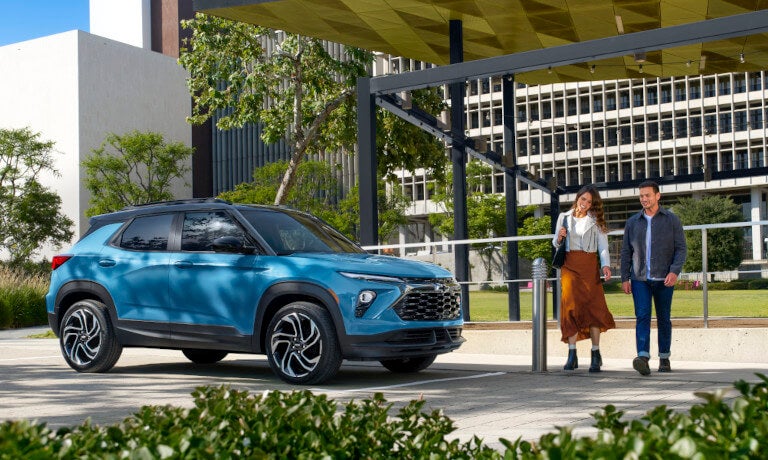 2026 Chevy Trailblazer parked under a promenade
